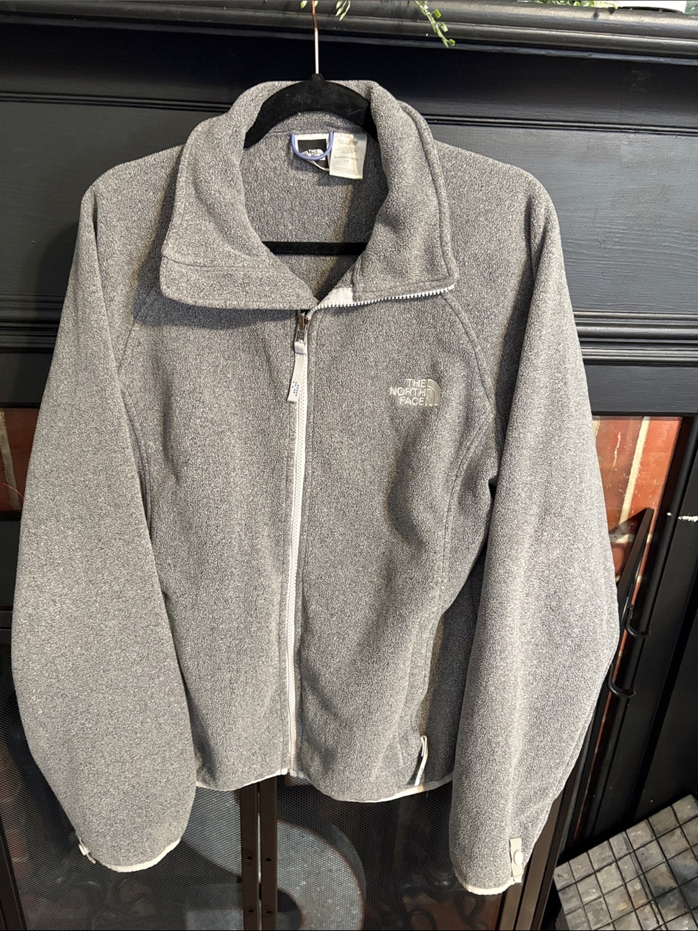 The North Face Women's Heather Gray Full-Zip Fleece Jacket size large